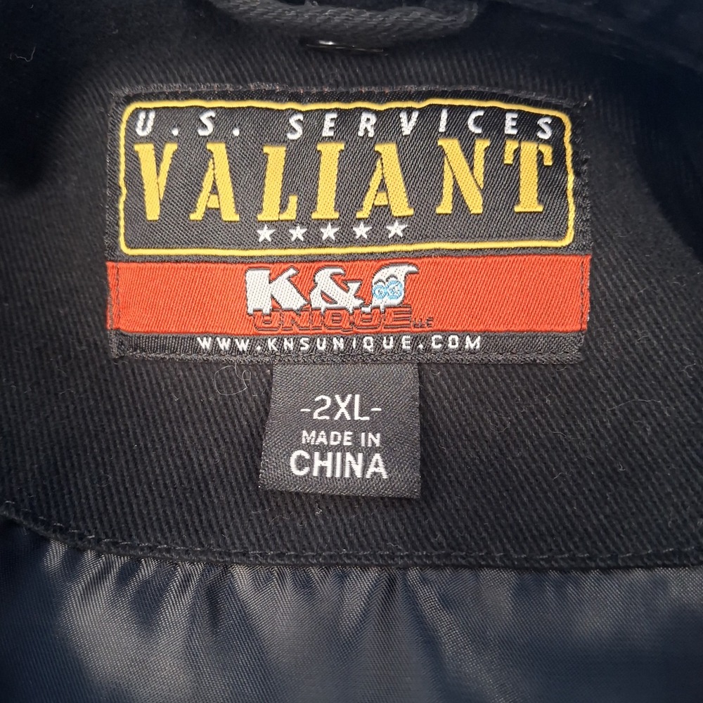 U.S. Services Valiant K&S MARINES Men's Blk Denim Bomber Jacket 2XL w/ liner - Picture 12 of 16